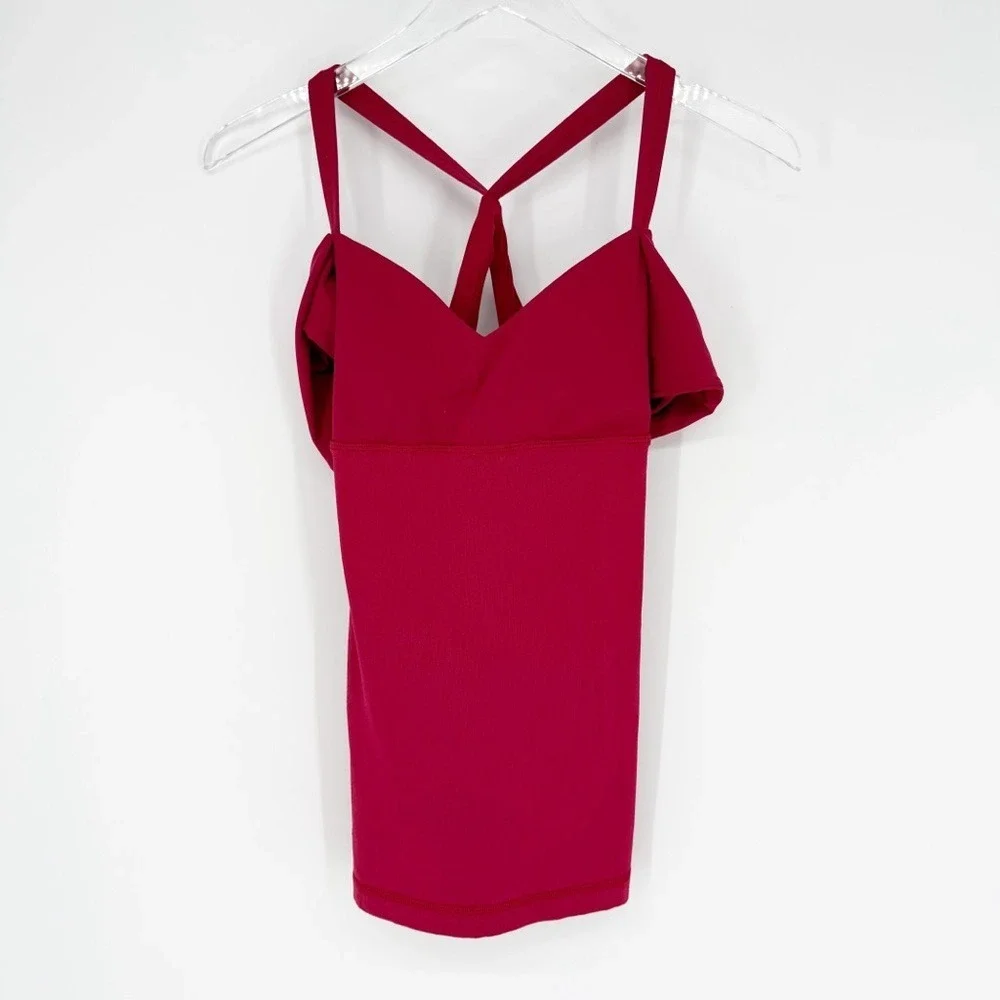 Lululemon Wrap It Up Racerback Tank Top 4 Cranberry